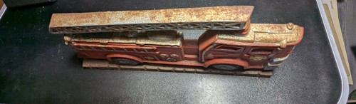 Vintage Gusseisen Feuerwehrleiter LKW Türstopper ~ 11"x 6 1/2" ~ 1989 ~ 4 Pfund - Bild 4 von 10