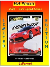2025 Hot Wheels Car Culture EURO SPEED LAFERRARI 3/5 Real Rider Rubber Tires Red