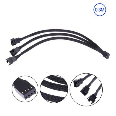 Lüfter Verteiler Splitter 1x Buchse 3x Stecker PWM Y Kabel 4 PIN Adapter 30CM