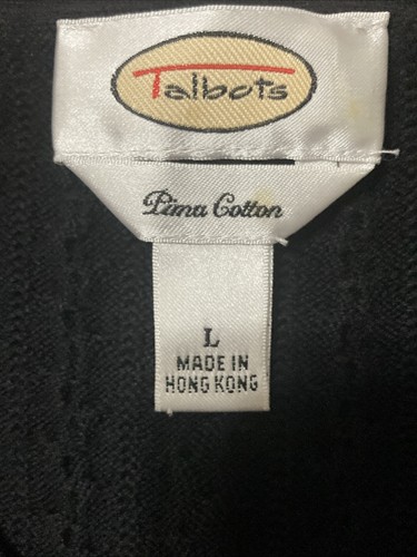 Vintage Talbots 100 % Pima-Baumwolle schwarz V-Ausschnitt Pullover Sweater Damen Gr. Large  - Bild 3 von 4