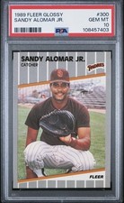 1989 FLEER GLOSSY BLUE BACK SANDY ALOMAR JR. RC PADRES PSA 10 RARE LOW POP 15