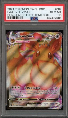 Pokemon Eevee VMAX Shining Fates ETB Full Art Promo SWSH087 PSA 10 Gem Mint