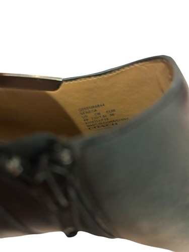 Bota Coach Seneca para mujer talla 8,5 tacón botín cuero negro suave zapato de vestir - Imagen 8 de 10