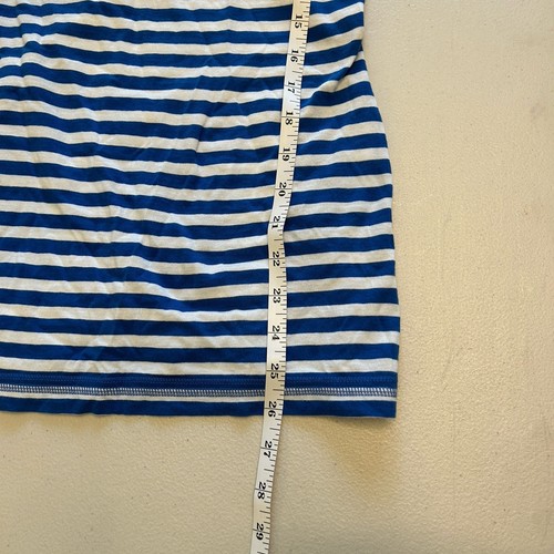Y2K 2000s Hollister Top Womens Size XS Blue Striped Long Slim Deep V Neck Preppy - Picture 6 of 12