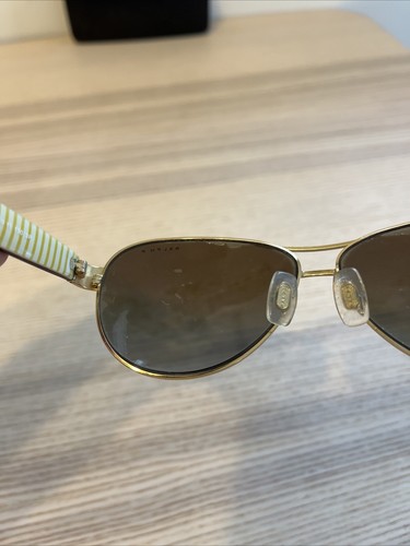 Occhiali da sole Ralph Lauren Aviator montatura oro lenti sfumate e custodia 59-11-130 RA4096 - Foto 10 di 13