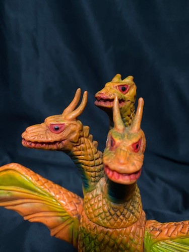 Bullmark King Ghidorah Vintage Sofubi Figura in Vinile Morbido Giappone - Foto 5 di 6