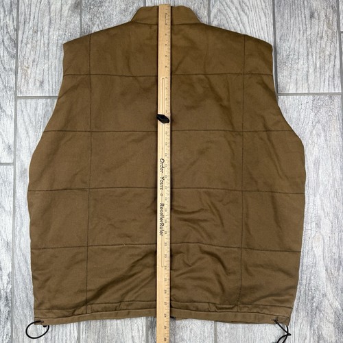 Chaleco de Colección Años 90 Y2K Karl Kani Jeans Para Hombre Talla XL Marrón Tostado Cremallera Correa Safari RARO - Imagen 8 de 8