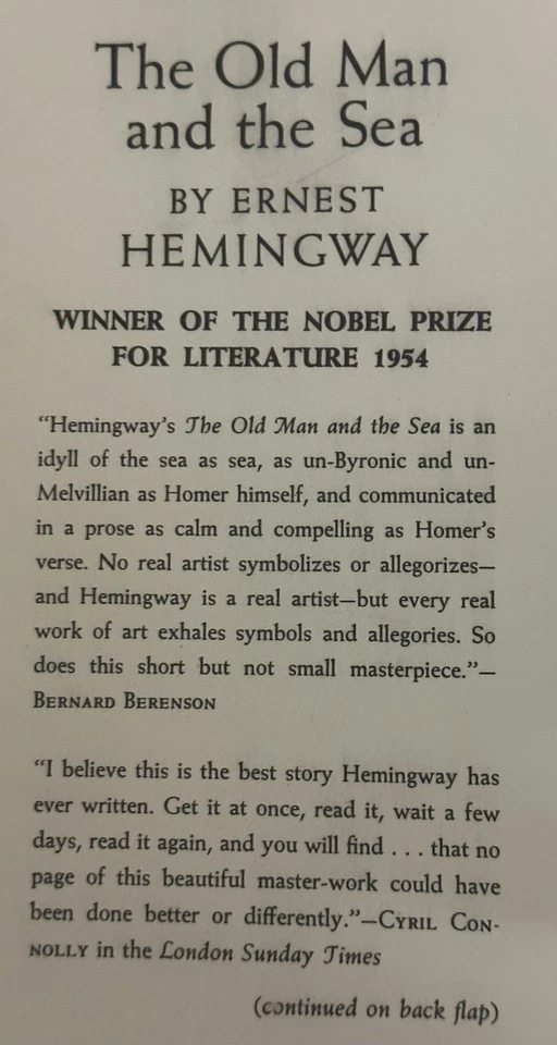 Ernest Hemingway The Old Man And The Sea. First Edition, Library of Congress. Foto 2 de 4
