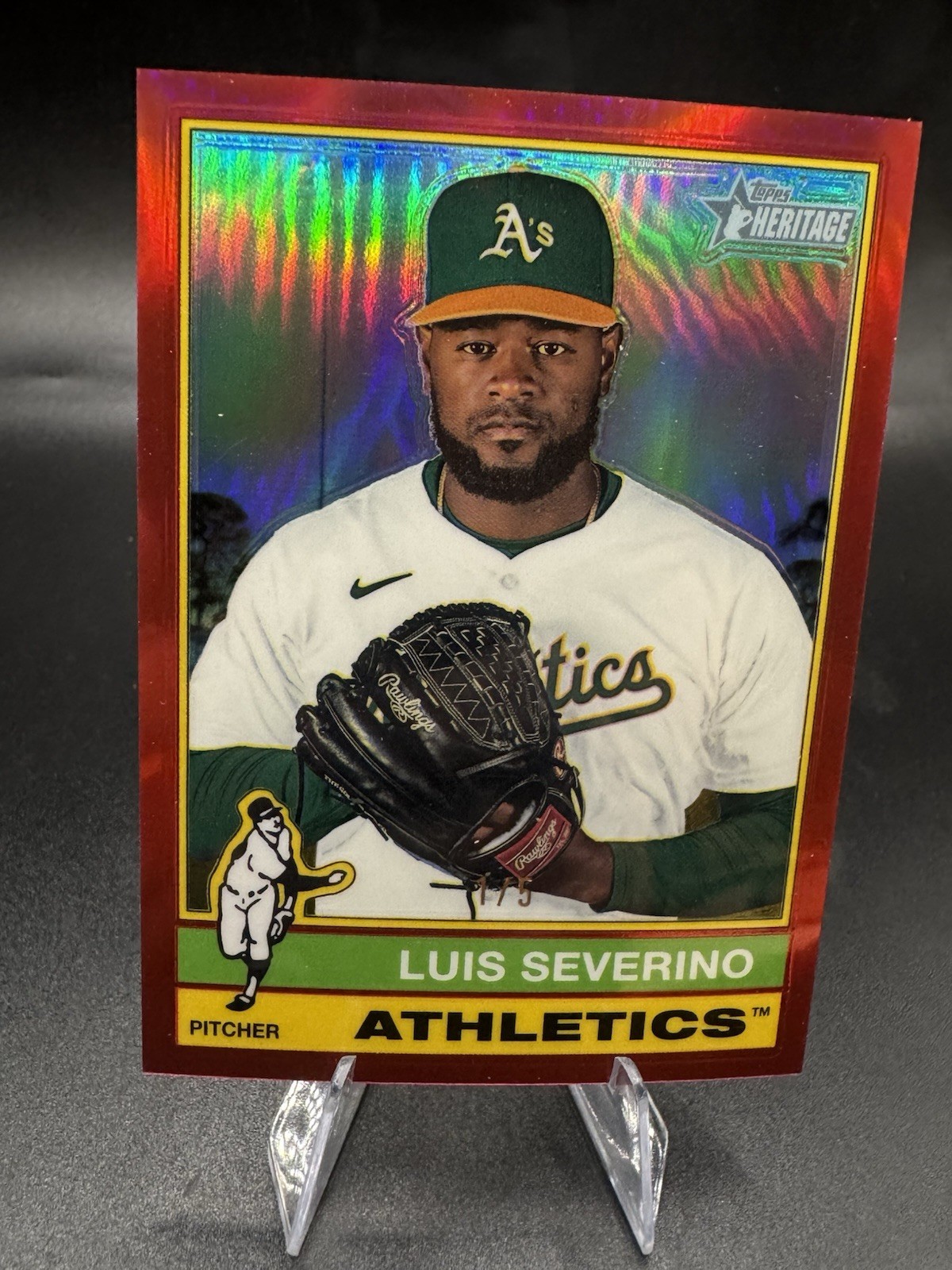 2025 Topps Heritage - Luis Severino #442 Red Chrome Refractor /5