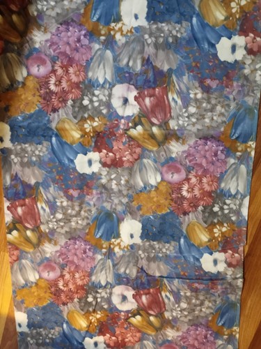 Vintage Velvety Suede Upholstery Fabric Large Floral 56"x2.2 Yds - Picture 4 of 4