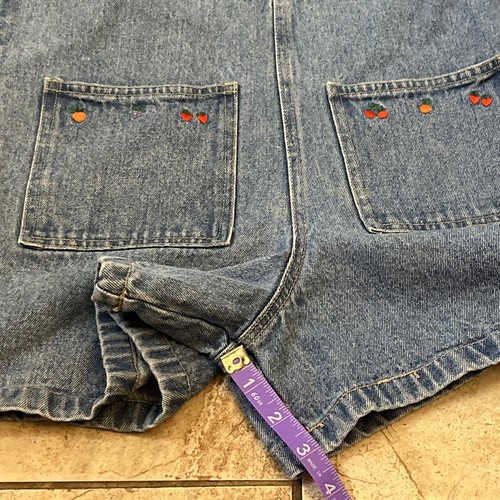 Vintage Rachel's Kids Embroidered Denim Shortalls Size 12 Girls 90’s Clothes - Picture 11 of 19