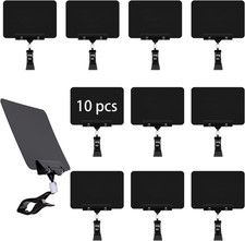 10 Pack Mini Plastic Chalkboard Sign with Clip, Double Head Rotating Display Pri