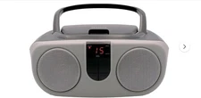Sylvania SRCD243 Portable CD Player with AM/FM Radio, Portable, Silver/Black 