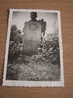 WW2 Military Soldier at Gravestone Gunner F E Taylor Canadian 1918 Vintage Photo