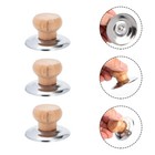 10pcs Pot Lid Wood Stainless Steel Pot Handle Pot Cover Grip