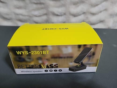 BetterBass WYS-2301BT Bluetooth Speaker + Phone Holder, Black, Universal - NEW - Picture 3 of 4