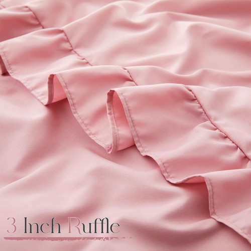 Dusty Pink Ruffle Sheets Full Size 6 Piece, Fits 16" Deep Mattress, Microfibe... - Bild 7 von 7