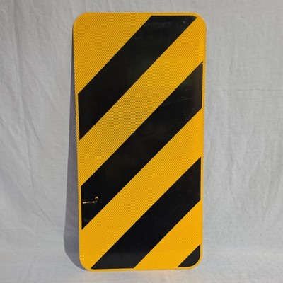 24x12 Yellow Black Chevron Hazard Road Sign Reflective Metal Marker