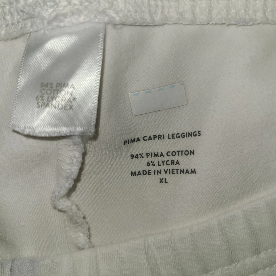 2688) NWOT J JILL x-large white Pima Capri Leggings cotton new XL - Image 2 of 4