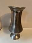 Pottery Barn Silver Plated Metal Vase Decor Gray Silver 9.5 Inch Sturdy Classic