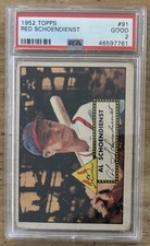 1952 Topps #91 Red Schoendienst HOF  PSA 2 GOOD