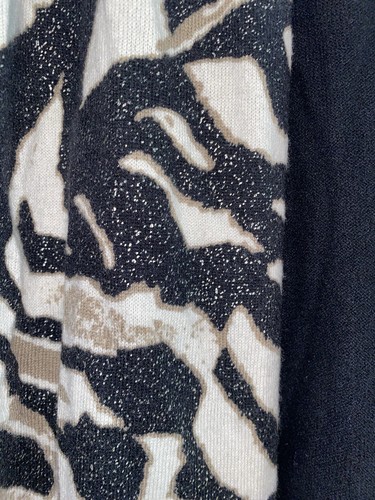 Neiman Marcus Cashmere Black Animal Print Open Cardigan Xlarge - Picture 4 of 7