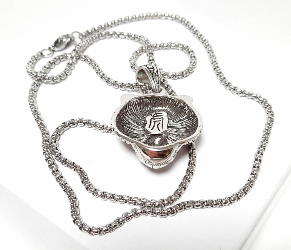 3D-Tigerkopf Tiger Anhänger mit Halskette/Amulett als Geschenkidee Neu OVP - Bild 3 von 3