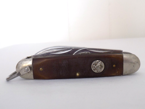 VTG 1950s-60s Ulster BSA Scoutmaster Bone Handle 4 Blade Folding Pocketknife - Picture 10 of 13