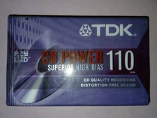 NEW TDK CD Power 110 Minute Audio Cassette Tape Type II sealed 1 Tape