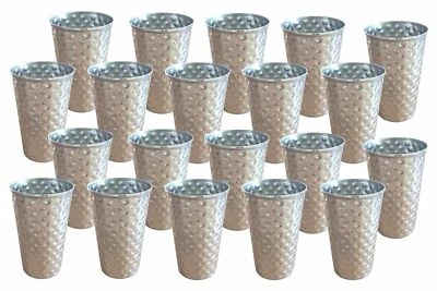 Edelstahl Becher 500ml 20er-Set gehämmert Trinkbecher Metallbecher Camping Party - Bild 1 von 4