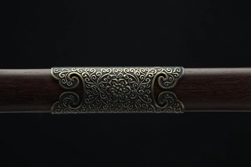 43'' Double Edge Chinese Sword 1095 Carbon Steel Qing Dynasty Jian清剑 Rosewood - Picture 8 of 12