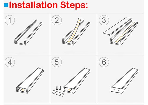 6.6ft/2M Each Aluminum Channel Holder X10 for LED Strip Black Track and Cover - Picture 7 of 39