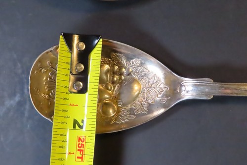 Vintage Silverplate FB Rogers Repousse Salad Fork & Spoon Made in Italy 8.75" - Picture 9 of 10