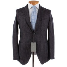 Boglioli NWT Sport Coat Size 48R 38R US In Blue  Brown Wool/Cotton/Cashmere