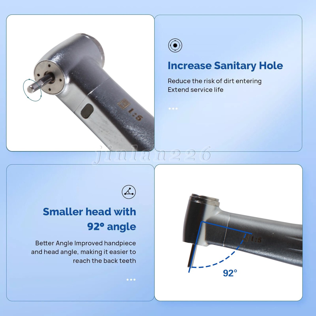 Dental 1:5 Optic LED Contra Angle Increasing Handpiece Fit