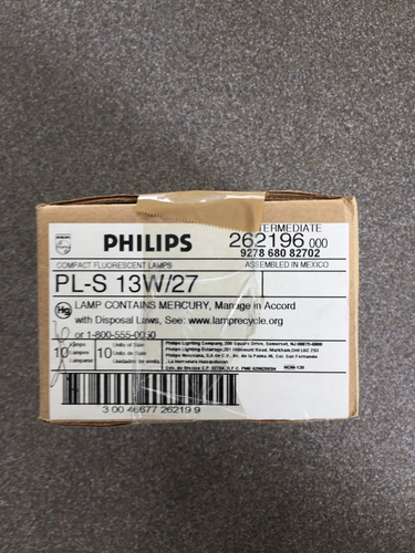 6x Philips PL-S 9W/27 9W G-23 2-PIN Compact Fluorescent Lamp - Picture 1 of 2