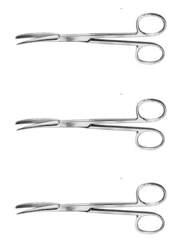 Deaver Operating Scissor 5.5" 14 Cm Straight & Curved 3 Pcs Surgical Dental - Picture 4 of 4