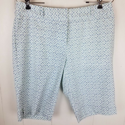Fairway & Greene Shorts Size 4 Ladies Megan Frosted Green Print Golf - Picture 1 of 3
