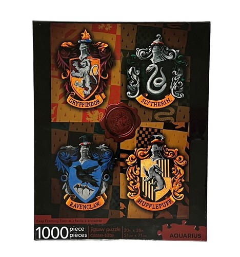 Harry Potter House Crests 1000-Piece Jigsaw Puzzle Aquarius NEW Factory Sealed - Afbeelding 1 van 5