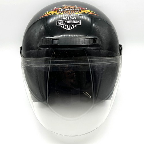Harley Davidson Motorcycle Helmet JET DOT Black Gloss Full Face Bike Size L - Picture 2 of 21