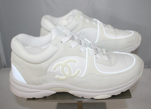 Chanel CC Logo Low Top Sneakers 'White' Designer G34360 Wmns Sz 39 1/2 NEW NIB - Picture 8 of 24