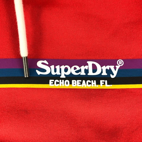 Superdry Sweatshirt Hoodie Vintage Venue Echo Beach FL Men's Large Orange - Picture 4 of 11