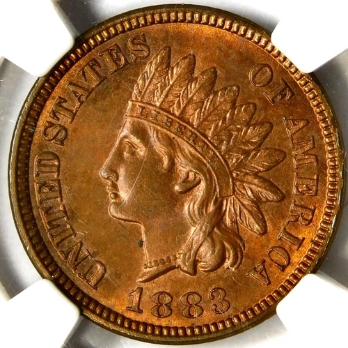 💥☄️❤️‍🔥❤️‍🔥💃🔥NGC MS64 RB NGC 1883 INDIAN HEAD CENT