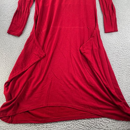 Bryn Walker Dress Womens 1X Maroon Stretch Maxi Long Sleeve Lagenlook Made USA - Picture 5 of 13