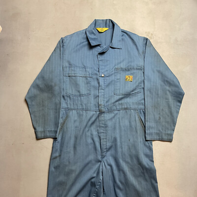 Vintage Ben Davis Union Made Coveralls Yellow Tag Twill HBT