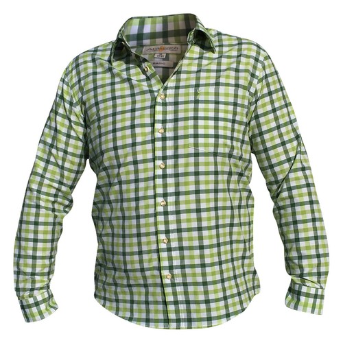 Camisas tradicionales para hombre Camisas a cuadros Almsach Camisa casual Verde Blanco a cuadros Vegano M - Imagen 5 de 5