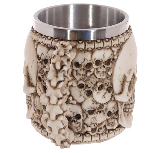 Tankard Skull Themed Fantasy Mug Cup Ornament - Picture 8 of 25