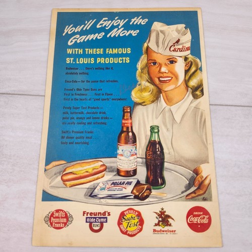 St. Louis Cardinals vs Cincinnati Reds 1949 Game Program SIGNED 4 PLAYERS - Picture 6 of 10