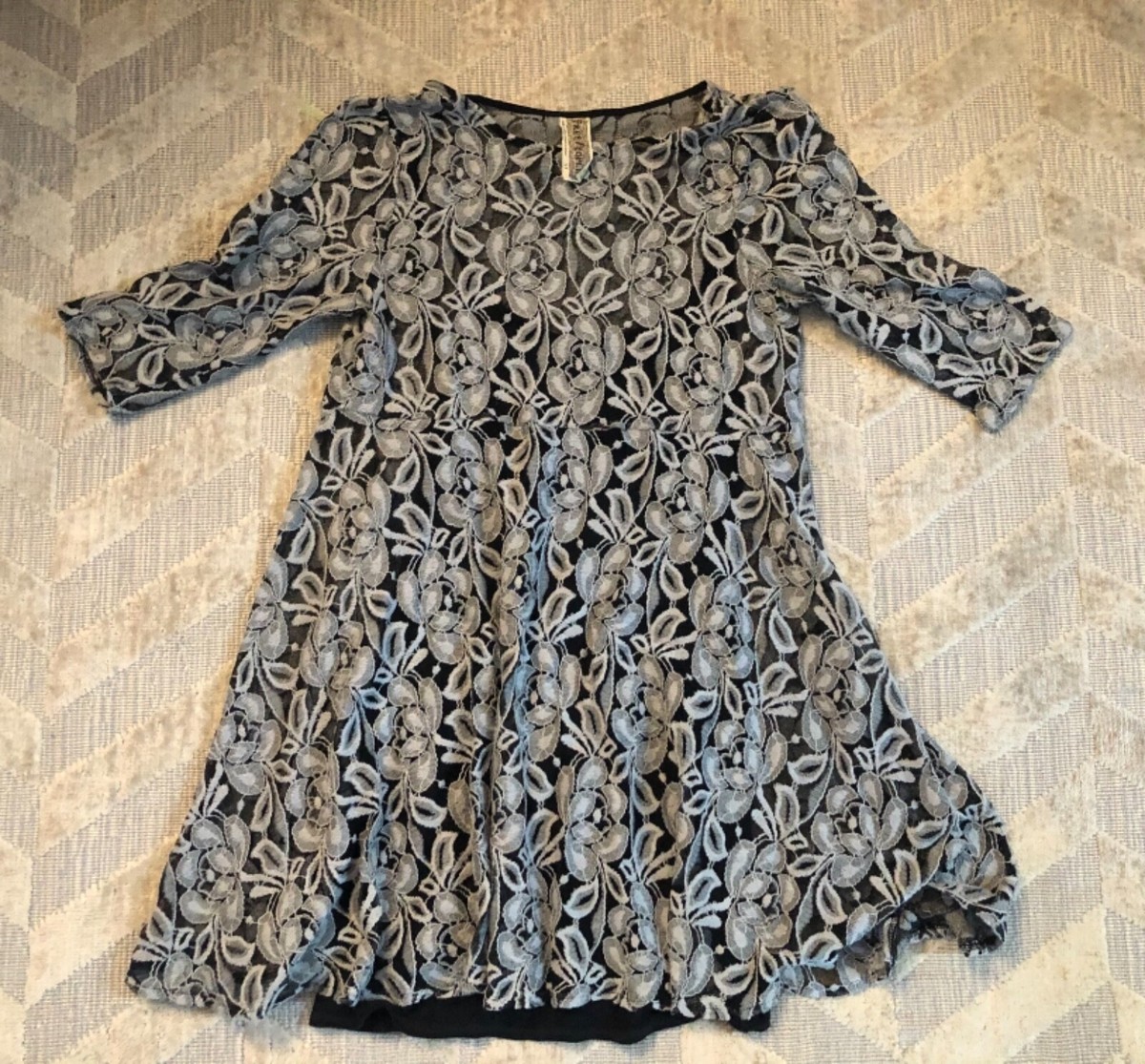 free people lace skater dress NWOT Free people Lace Skater style with detachable black slip small