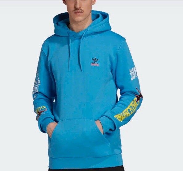 Adidas Men's Graphics Unite Hoodie Sweatshirt HL9264 Aqua